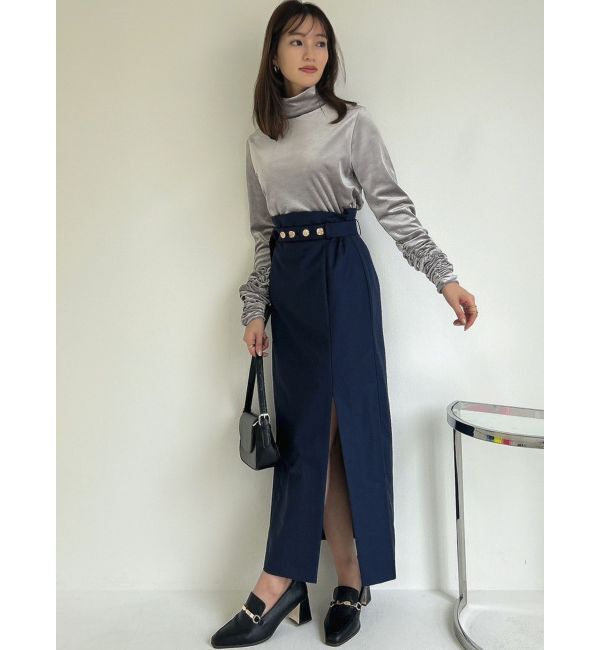 dazzlin「ベロアギャザーカットソー」|Tシャツ・カットソー|