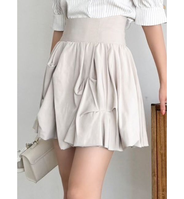 dazzlin「【再販売】バルーンミニスカート」|スカート|ベージュ