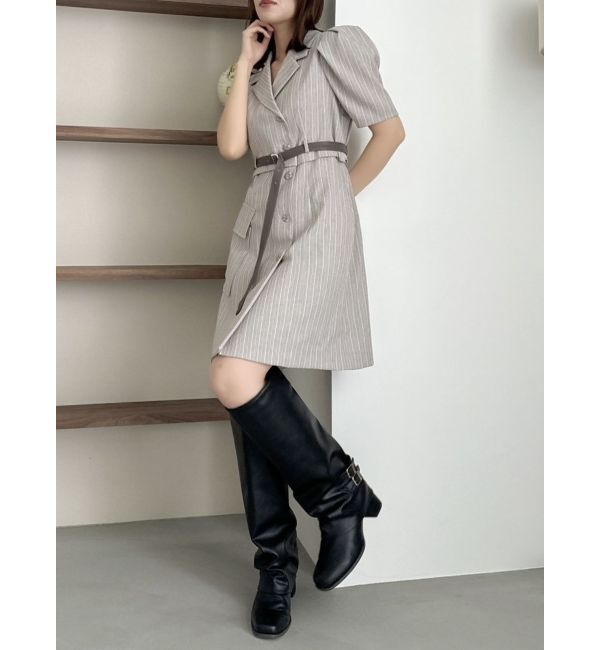 dazzlin「ストライプツイードミニワンピース」|ワンピース|