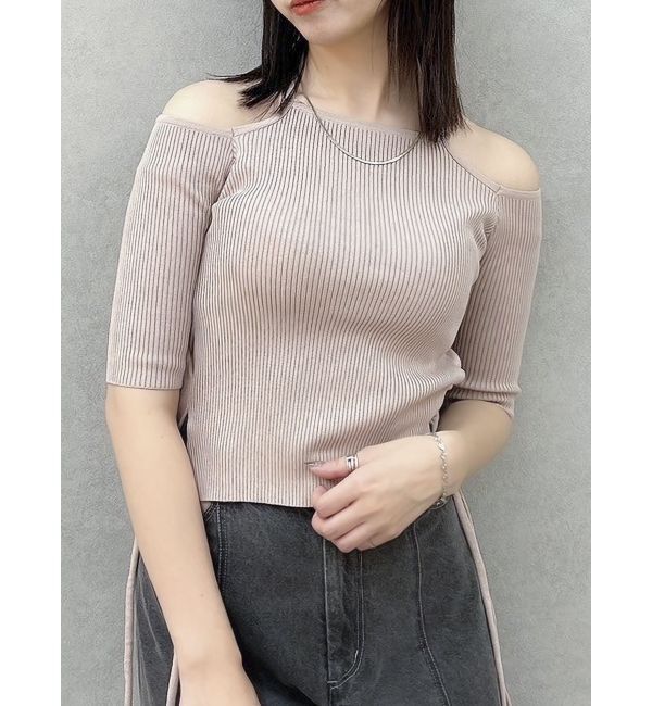 dazzlin「サイドクロスオープンボレロニット」|ニット・セーター|