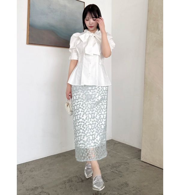 dazzlin「ペプラムタックボウタイブラウス」|シャツ・ブラウス|