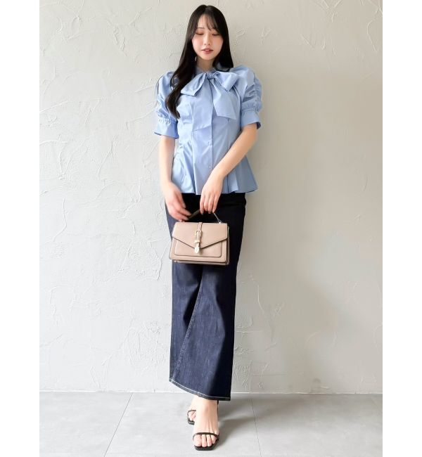 dazzlin「ペプラムタックボウタイブラウス」|シャツ・ブラウス|