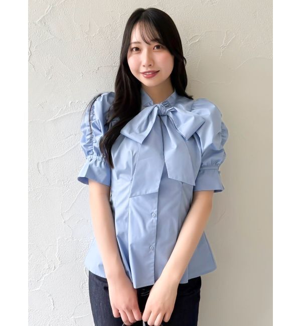 dazzlin「ペプラムタックボウタイブラウス」|シャツ・ブラウス|