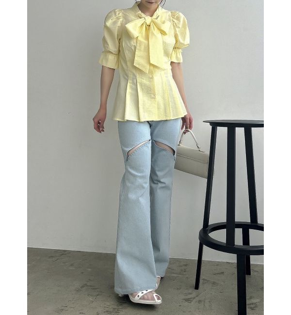 dazzlin「ペプラムタックボウタイブラウス」|シャツ・ブラウス|