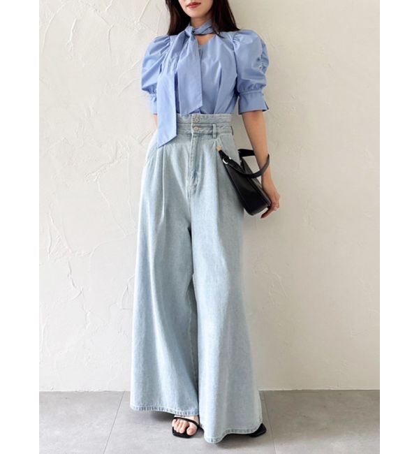 dazzlin「ペプラムタックボウタイブラウス」|シャツ・ブラウス|