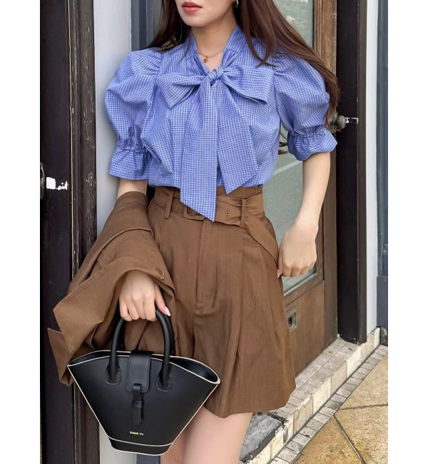 dazzlin「ペプラムタックボウタイブラウス」|シャツ・ブラウス|