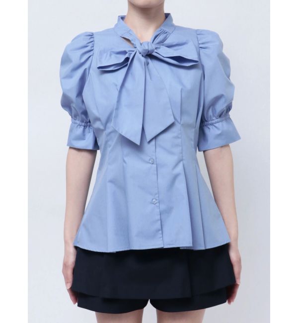 dazzlin「ペプラムタックボウタイブラウス」|シャツ・ブラウス|