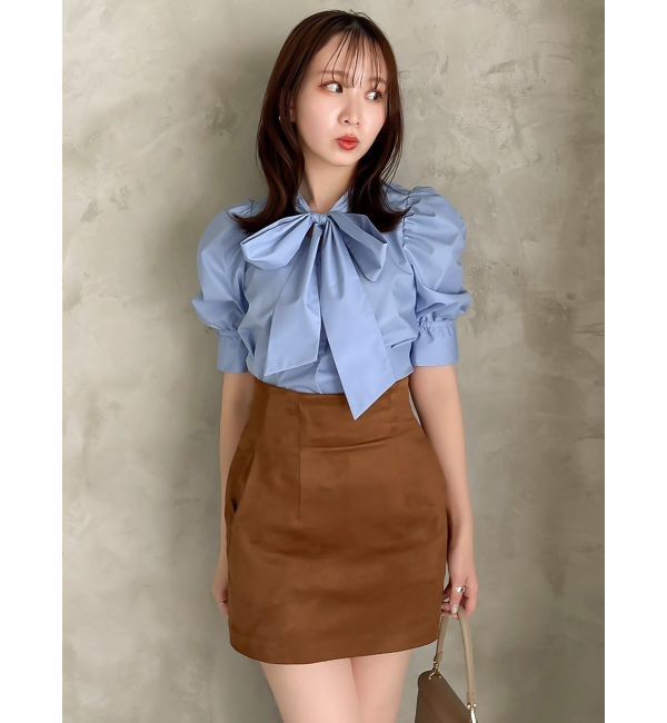 dazzlin「ペプラムタックボウタイブラウス」|シャツ・ブラウス|