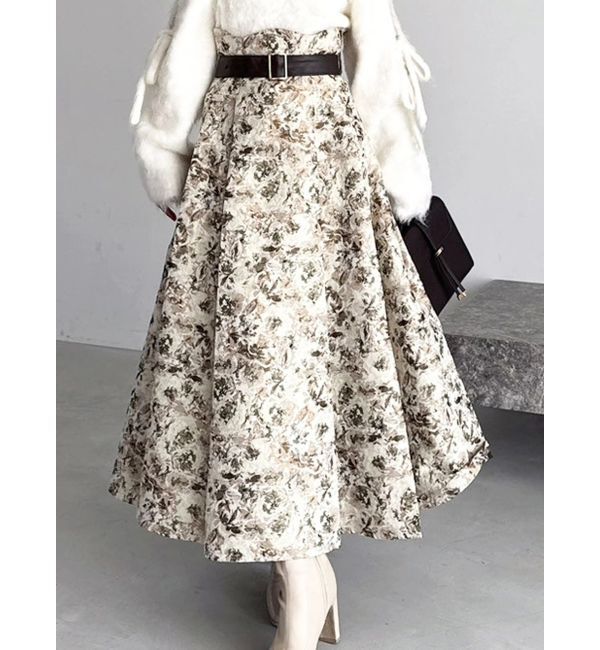 dazzlin「【WEB限定カラーあり】サイドタックベルトフレアスカート」|スカート|