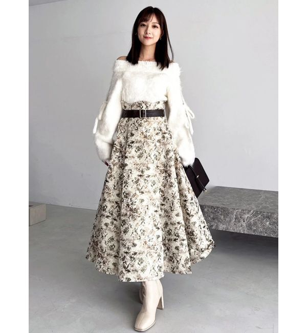 dazzlin「【WEB限定カラーあり】サイドタックベルトフレアスカート」|スカート|