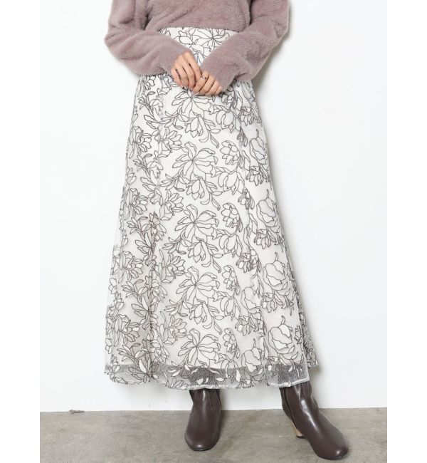 MERCURYDUO「メロンチュールエンブロイダリースカート」|スカート|