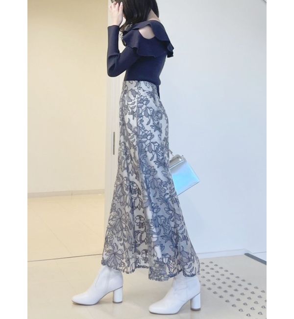 MERCURYDUO「メロンチュールエンブロイダリースカート」|スカート|