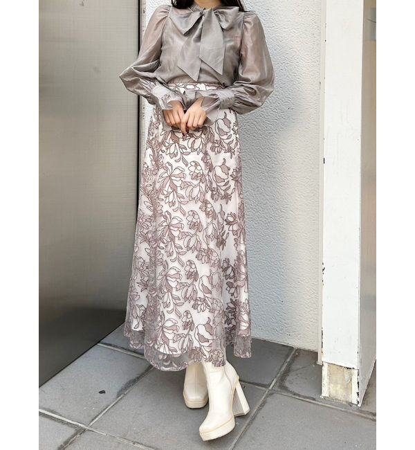 MERCURYDUO「メロンチュールエンブロイダリースカート」|スカート|