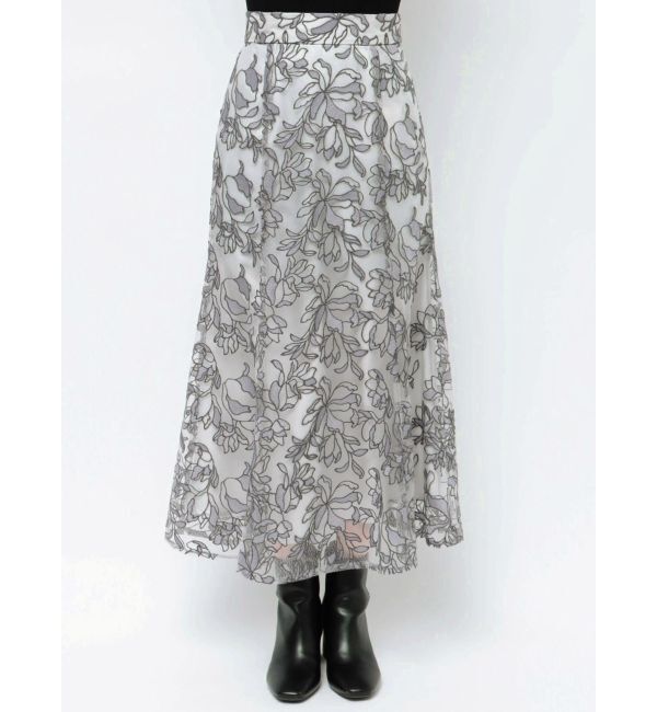 MERCURYDUO「メロンチュールエンブロイダリースカート」|スカート|