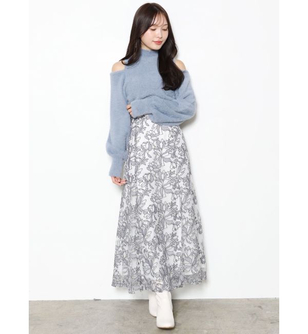 MERCURYDUO「メロンチュールエンブロイダリースカート」|スカート|