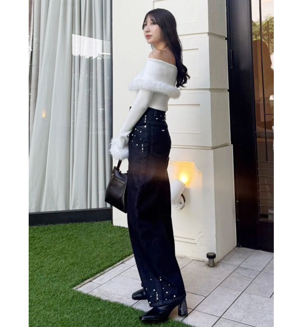 MERCURYDUO「【追加生産】パールデニムパンツ」|デニム|