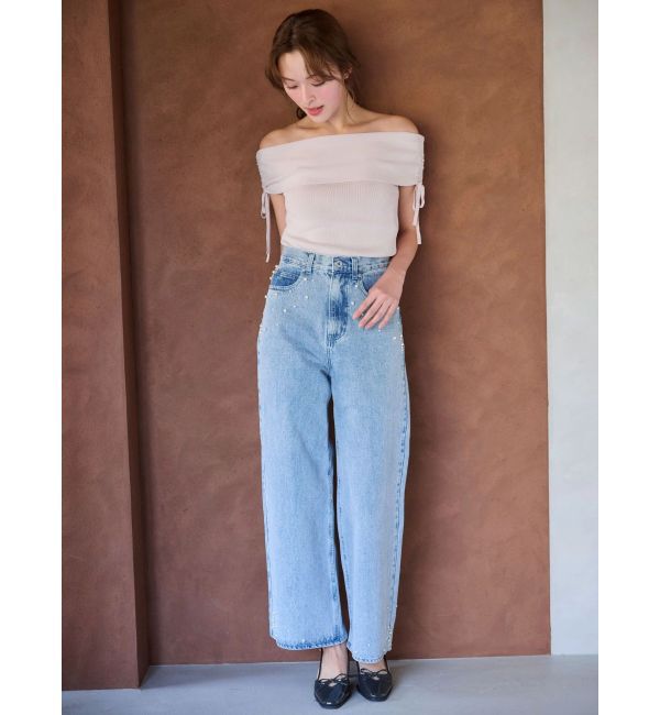 MERCURYDUO「【追加生産】パールデニムパンツ」|デニム|