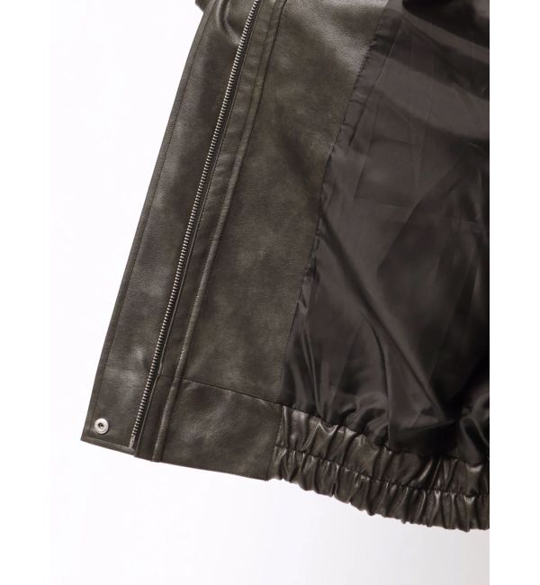 MURUA「ヴィンテージフェイクレザーブルゾン」|ブルゾン・スタジャン|