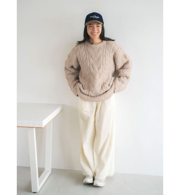 Ungrid「ビッグシルエットルーズケーブルニット」|ニット・セーター|