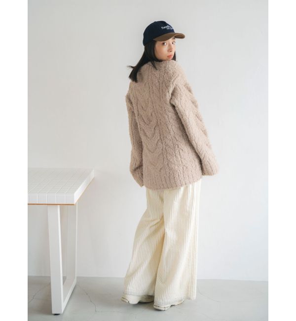Ungrid「ビッグシルエットルーズケーブルニット」|ニット・セーター|