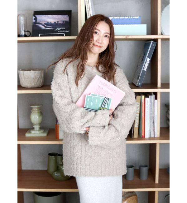 Ungrid「ビッグシルエットルーズケーブルニット」|ニット・セーター|