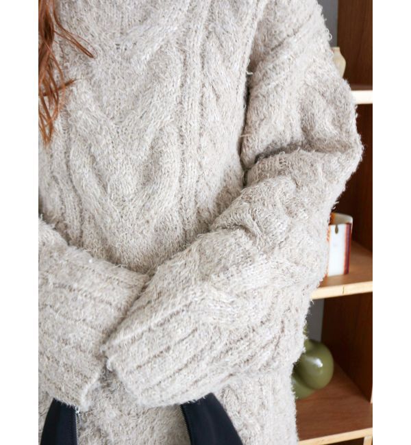 Ungrid「ビッグシルエットルーズケーブルニット」|ニット・セーター|