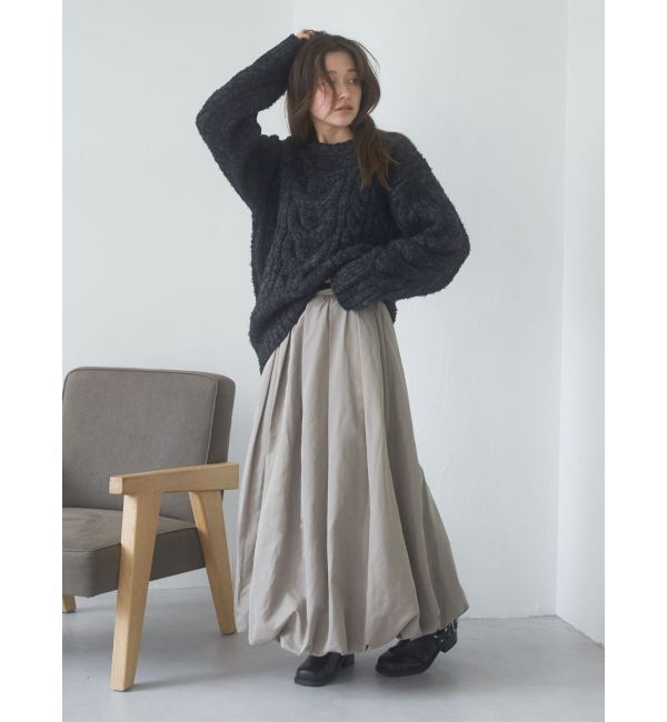 Ungrid「ビッグシルエットルーズケーブルニット」|ニット・セーター|