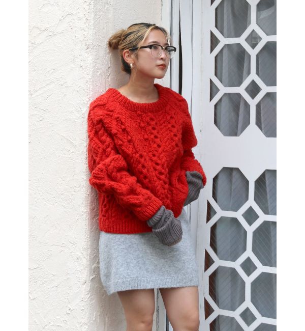 Ungrid「パッチワークケーブルルーズニット」|ニット・セーター|