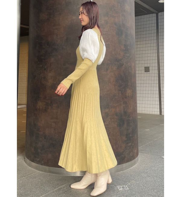 LAGUNAMOON「プリーツニットコンビワンピース」|ワンピース|