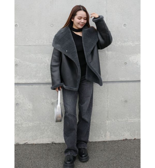 LAGUNAMOON「【REVIVAL】フェイクムートンスタンドカラーコート」|その他|