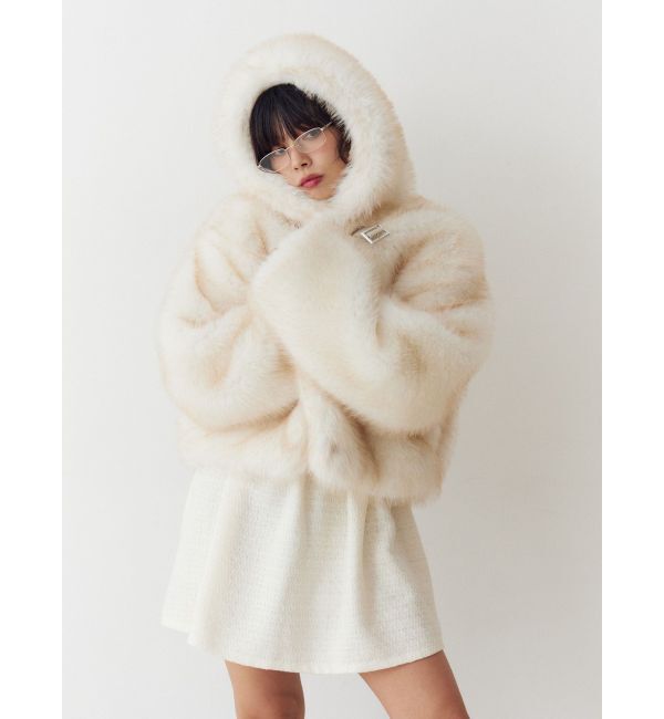 jouetie「ベルトフードファージャケット」|ブルゾン・スタジャン|