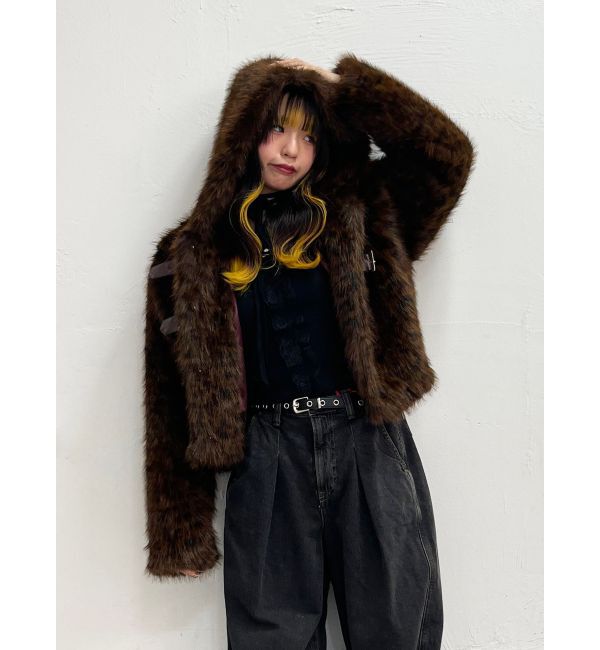 jouetie「ベルトフードファージャケット」|ブルゾン・スタジャン|