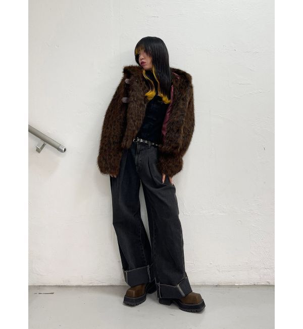 jouetie「ベルトフードファージャケット」|ブルゾン・スタジャン|