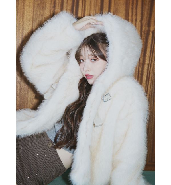 jouetie「ベルトフードファージャケット」|ブルゾン・スタジャン|