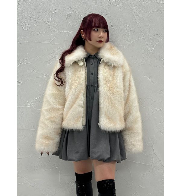 jouetie「【WEB限定】ベルトミドルファーコート」|ブルゾン・スタジャン|