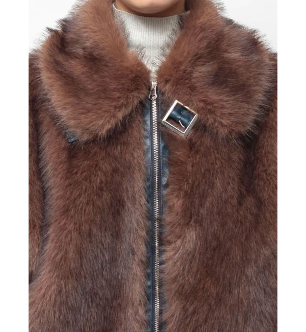 jouetie「【WEB限定】ベルトミドルファーコート」|ブルゾン・スタジャン|