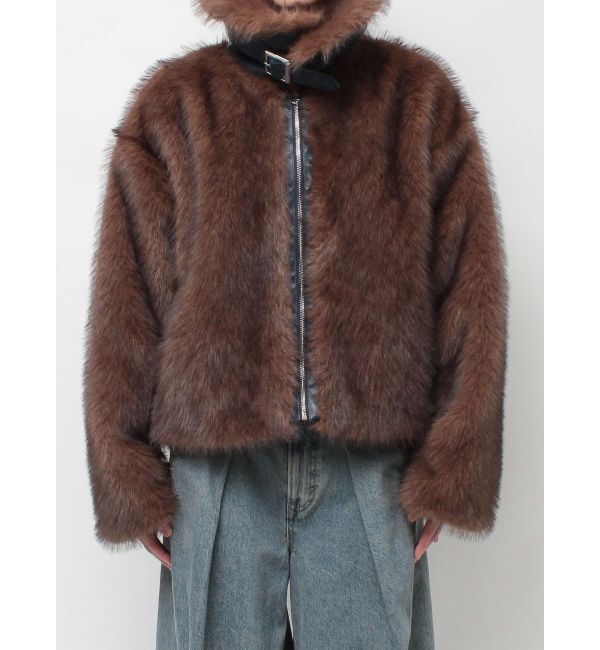 jouetie「【WEB限定】ベルトミドルファーコート」|ブルゾン・スタジャン|