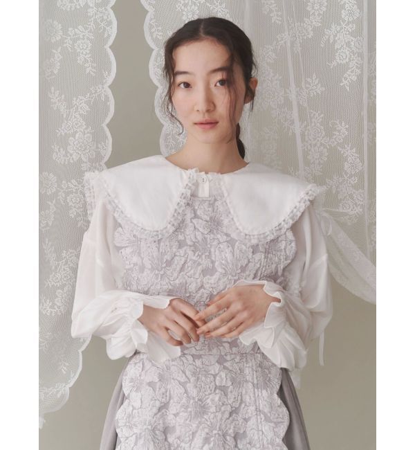 merry jenny「サテンフリルブラウス」|シャツ・ブラウス|