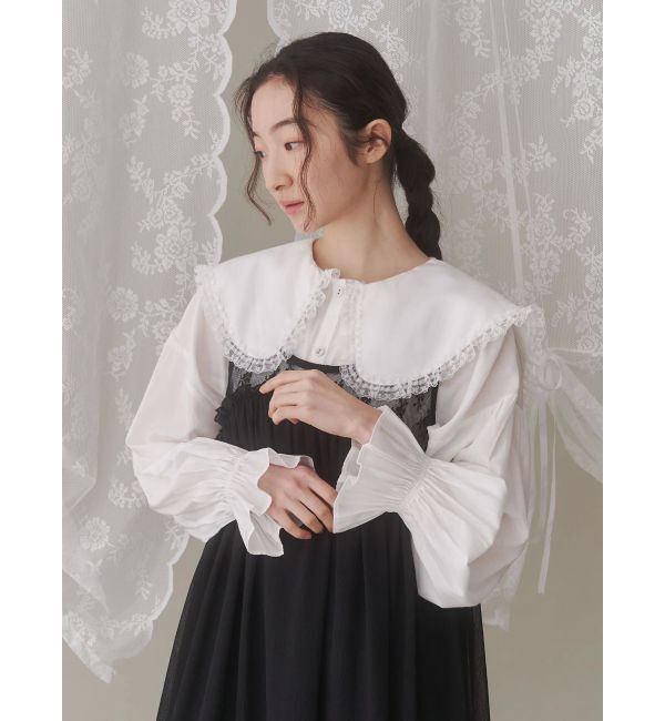 merry jenny「サテンフリルブラウス」|シャツ・ブラウス|