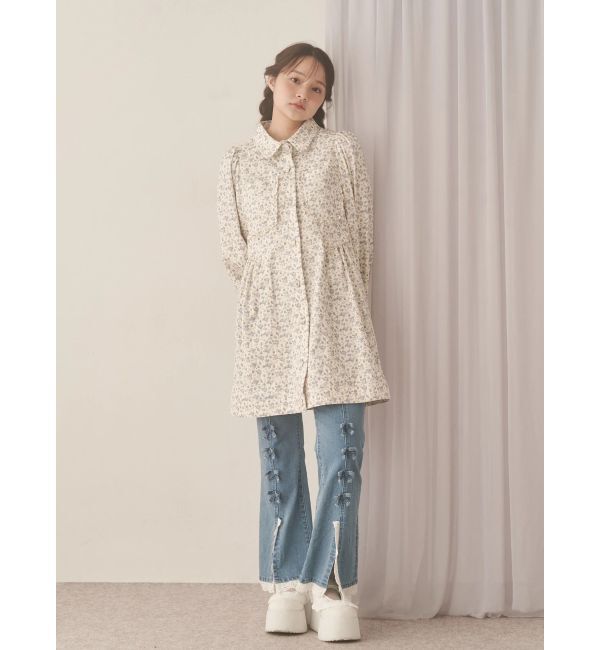 merry jenny「ribbonスリムフレアデニムパンツ」|デニム|