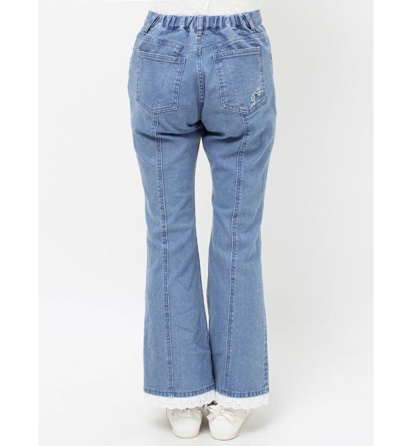 merry jenny「ribbonスリムフレアデニムパンツ」|デニム|