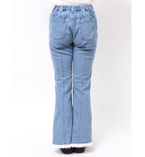 merry jenny「ribbonスリムフレアデニムパンツ」|デニム|