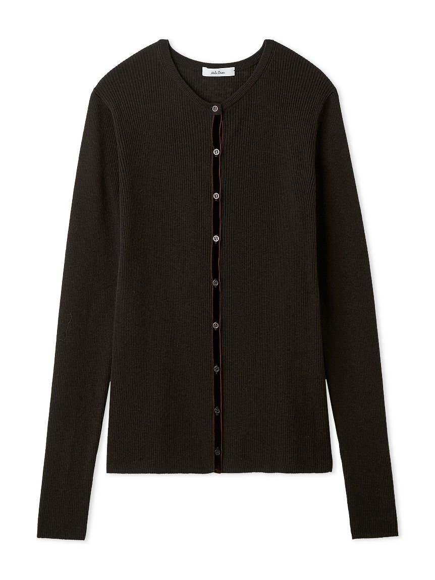 Mila Owen「ベロアリブニットカーディガン」|ニット・セーター|