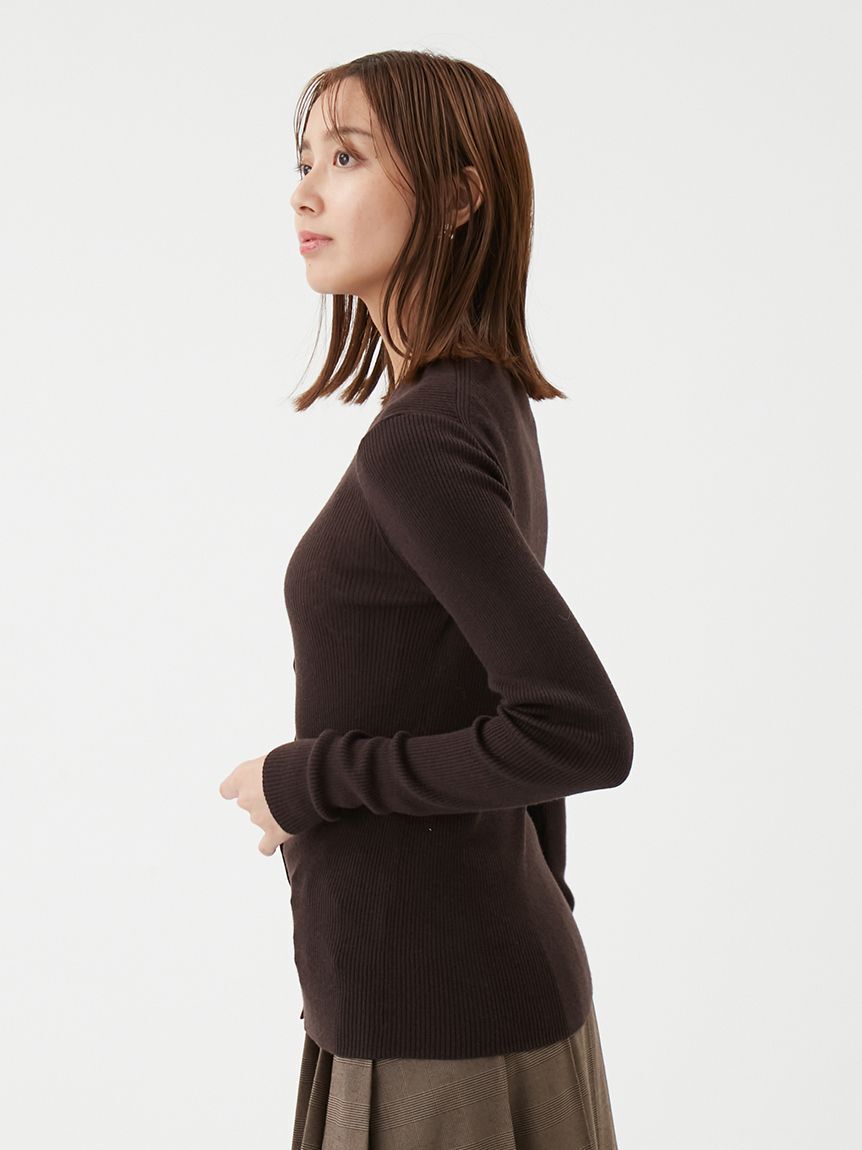 Mila Owen「ベロアリブニットカーディガン」|ニット・セーター|