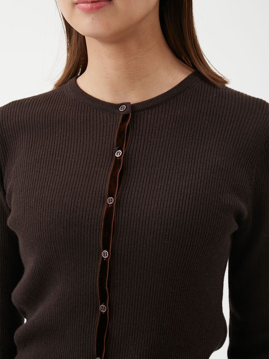 Mila Owen「ベロアリブニットカーディガン」|ニット・セーター|