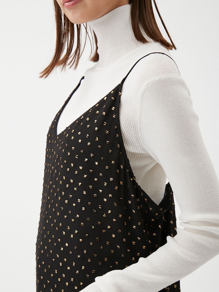 Mila Owen「レースデザイン箔ドットキャミワンピース」|ワンピース|