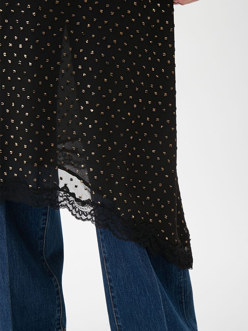 Mila Owen「レースデザイン箔ドットキャミワンピース」|ワンピース|