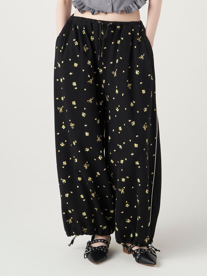 FURFUR「【限定カラー】フラワープリントスウェットワイドパンツ」|その他|BLK