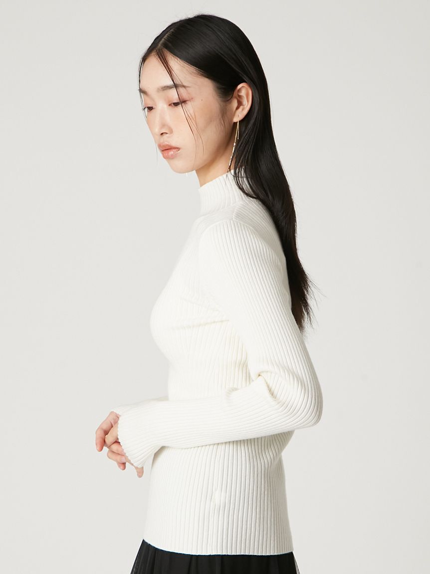 FRAY I.D「ウールシルクリブニットハイネックプルオーバー」|ニット・セーター|