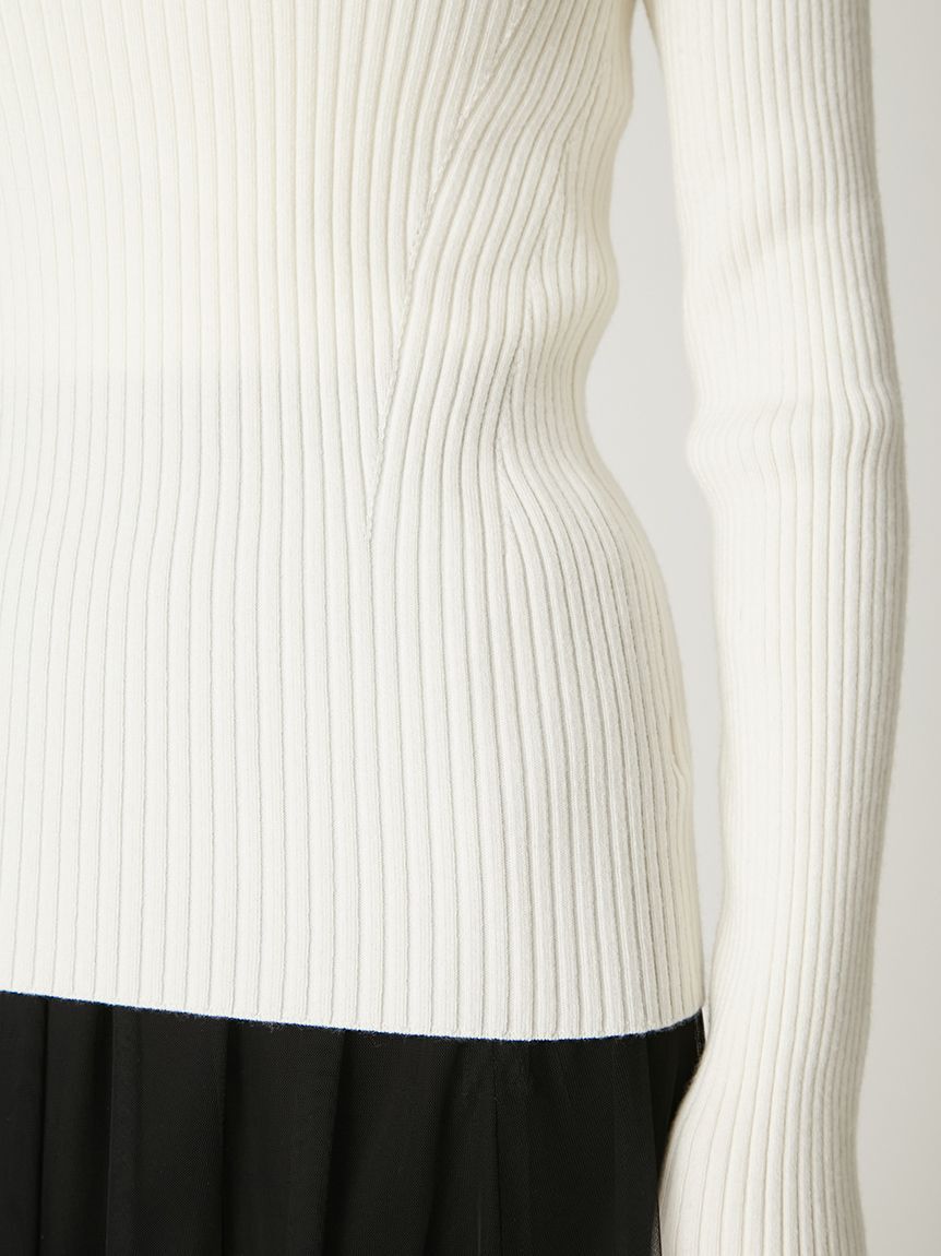 FRAY I.D「ウールシルクリブニットハイネックプルオーバー」|ニット・セーター|